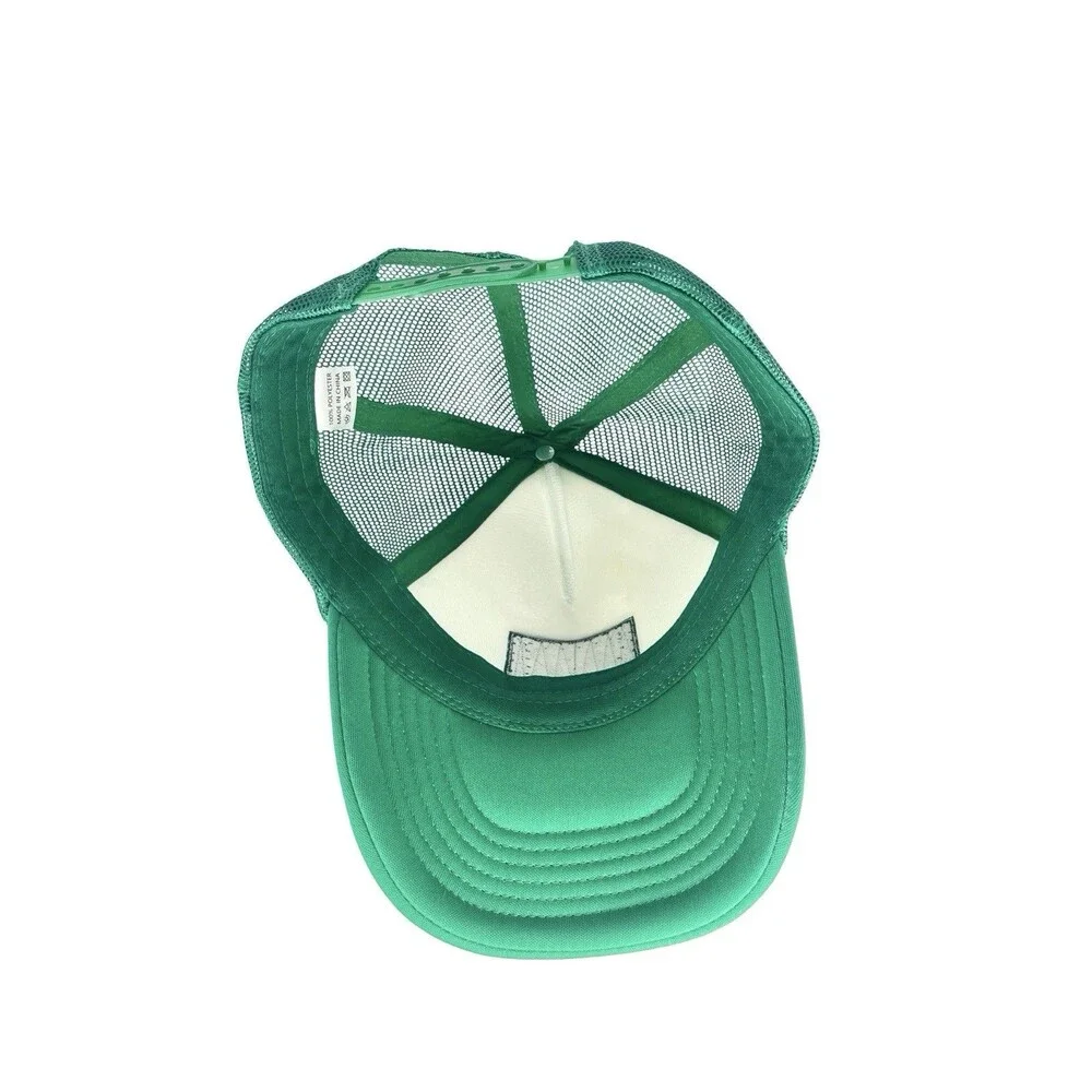 Merry Christmas Trucker Hat Green White Mesh Snapback Holiday Retro Cap